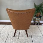 Vintage Cocktail Fauteuil In Bruin Kunstleder thumbnail 4