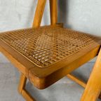 4X Vintage Esdoorn + Rotan Klapstoelen thumbnail 10