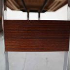 Minimalist Dining Table In Indian Rosewood And Chrome thumbnail 6