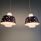 Duo Scandinavische Opaline Hangers, Jaar 60 thumbnail 3