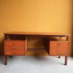 Vintage Design Teak Fineer Bureau, Desk, Divider, Werkplek thumbnail 3