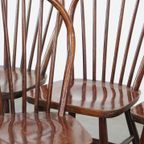 Set Van 4 Vintage Houten Windsor Spijlen Stoelen Uit De Jaren ’70 In Engelse Stijl thumbnail 11