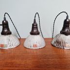 Lot De 3 Suspensions "Gal" En Verre Mercurisé, Années 1930 thumbnail 21
