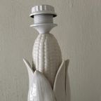 Corn-Cob Lamp Met Porseleinen Voet , Made In Italy, Jaren 70 thumbnail 5