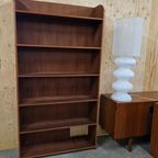Grote Boekenkast Vintage Boekenkast Teakfineer Wandkast Kast thumbnail 13