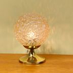 Vintage Tafellamp Bollampje Bedlampje Lamp Messing Glas thumbnail 10