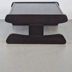 Vintage Wengé Salontafel Brutalist Postmodern ‘70 Hout Tafel thumbnail 9