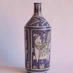 Abstract Horse Riders Ceramic Bottle By Fratelli Fanciullacci, Italy, 1950S thumbnail 9