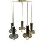 Honsel (Germany) - Chandelier With 5 Chromed Pendants - Including Ceiling Mount- Hanging Pendant thumbnail 2