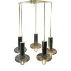 Honsel (Germany) - Chandelier With 5 Chromed Pendants - Including Ceiling Mount- Hanging Pendant thumbnail 2