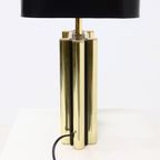 Large Belgian Table Lamp In Mirror Glass And Brass 1970S thumbnail 7