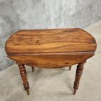 Antieke Hangoortafel Ronde Tafel Notenhout 96 Cm thumbnail 9