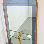 Vintage Grote Cristal Art Staande Spiegel Console Italy '50 thumbnail 5