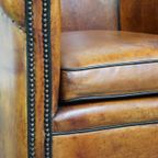 Luxe Vormgegeven Vintage Clubfauteuil Gemaakt Van Schapenleer Met Een Luxe Afwerking thumbnail 12