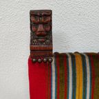 Antieke Vintage Franse Eikenhouten Bank, Halbank Eetkamerbank thumbnail 7