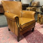 Schapenleren Rosan Fauteuil Schaapsleder In Cognac Bruin thumbnail 3