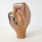 Houtsnijwerk Fuist Hand Boks Volhout Beel Vintage thumbnail 6