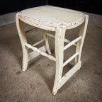 Antiek Wit Brocante Kruk – Begin 1900 thumbnail 8