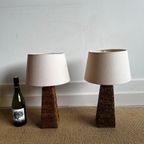 Set Van 2 Rotan Rieten Tafellampen Vintage thumbnail 8