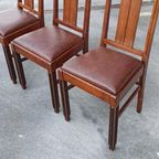 Set Van 3 Art Deco Amsterdamse School Eetkamerstoelen thumbnail 4