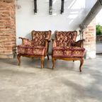 Set Van 2 Vintage Barok Eenzitten / Fauteuils / Clubzetels thumbnail 2