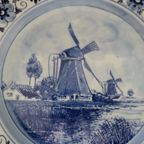 Vintage Delft - Blauw Handpainted Wandbord 30 / 22A thumbnail 4