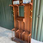 Art Deco Kapstok Eik Messing Met Facetspiegel thumbnail 5