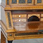 Rijk Gedecoreerde En Ingelegde Antieke Italiaanse Secretaire In Moorse Stijl, Ca. 1860 thumbnail 11