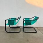 Tweetal Vintage Deense Fauteuils, Xcol, Zwart Staal Met Groene Stof, 1980’s thumbnail 19