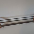 *vintage Kapstok Artdeco Wandkapstok Chroom En Hout thumbnail 9