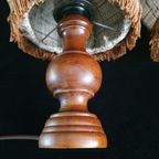 Vintage - Schemerlamp - Bedlamp - Kastlamp - Hout/stof- 2 Stuks thumbnail 10