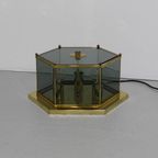 Vintage Lamp Brumberg - Messing, Rookglas Jaren '70 | 01190 thumbnail 4