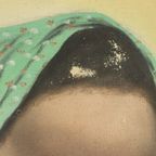 Authentiek Vintage Schilderij Portret Op Doek Vrouw Congo 1958 thumbnail 7