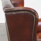 Comfortabele Schapenleren Oorfauteuil Met Een Geweldig Patina thumbnail 12