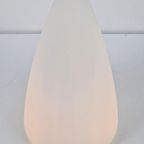 Vintage Frosted Wit Glas Kegel Tafellamp 1969 Mid Century thumbnail 2