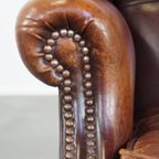 Vintage Schapenleren Oorfauteuil Met Een Heerlijk Zitcomfort En Een Mooi Patina thumbnail 10