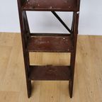 Landelijk Frans Houten Bibliotheek Trapje Plantentafeltje thumbnail 9