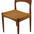 Set Van 4 Eetkamerstoelen Eetstoelen Arne Hovmand Olsen Deens Design Vintage Papercord thumbnail 11