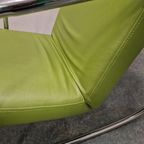 90's Vintage Fauteuil Groene Buizenframe Stoel Schommelstoel thumbnail 12