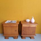 Vintage Dressoir In Art Deco Style, Buffet Kast Met Vitrine thumbnail 20