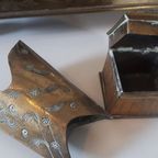 Sieraden Doosje Schatkist Antiek Koperen Messing Doosje Kruiden Doos thumbnail 8