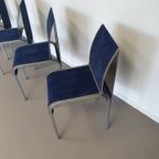 Set Of 5 Vintage Bend Aluminium Dining Chairs With 5 Blue / 5 Green Covers. Very Goed Condition / thumbnail 12