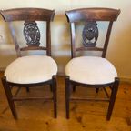 2 X Directoire Stoelen Frans Antiek thumbnail 5