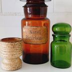 Apothekerspotten Stopflessen Vintage Bruinglas België thumbnail 9