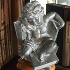 Antieke / Vintage Boekensteun ( 1 !) Putti Op Boeken thumbnail 3