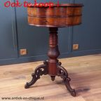 Antieke Octagonale Salon- Of Bijzettafel Met Oosterse Accent thumbnail 12