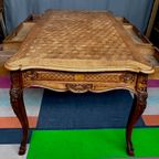 Antiek Luiks Bureau In Gesneden Eikenhout In Regency-Stijl. thumbnail 4