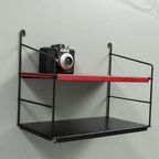 Wandrekje Met Zwarte En Rode Metalen Plank 7126 thumbnail 5