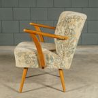 Vintage Cocktailfauteuil – Velours – Houten Armleuningen – Jaren 60 thumbnail 9