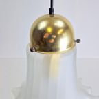 Vintage Peill & Putzler Hanglamp Glas Messing Regency '60 thumbnail 9